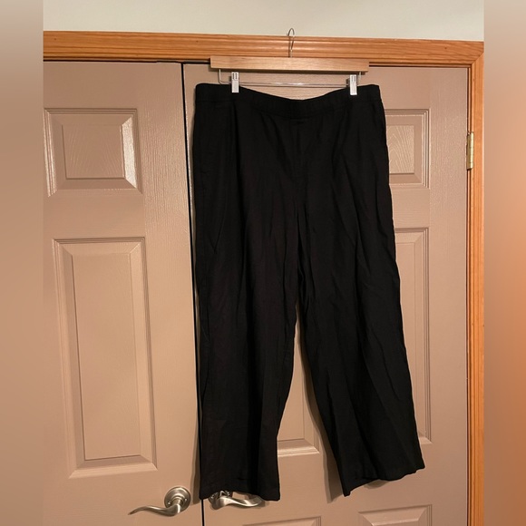 NWOT Bundle of 3 Old Navy Linen Wide Leg Pants Black Olive Green and Khaki - Picture 2 of 14